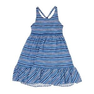 NWT Polo Ralph Lauren Racerback Dress Blue Striped Sleevless Girls Size Large